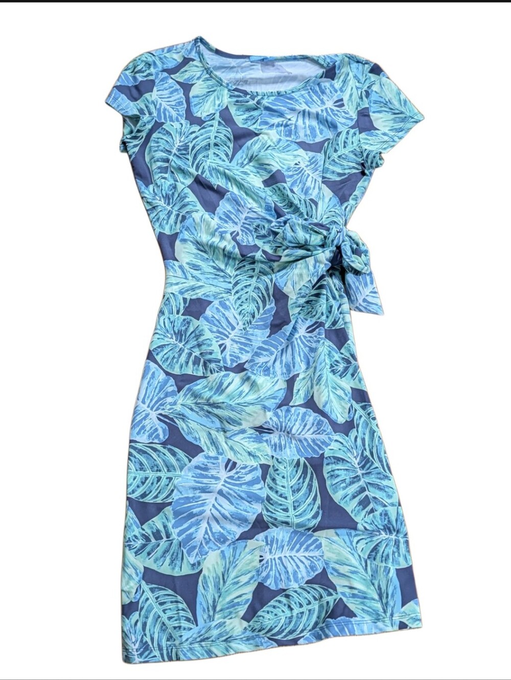 J. McLaughlin Elora Catalina Resort Sheath Dress Women's Size S Blue Green Leaf